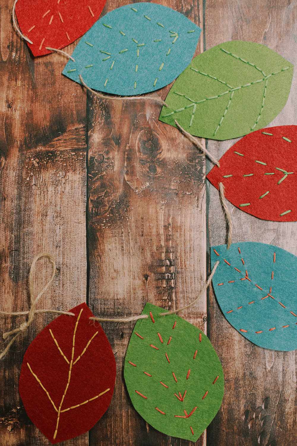 How to Make an Embroidered Felt Leaf Garland