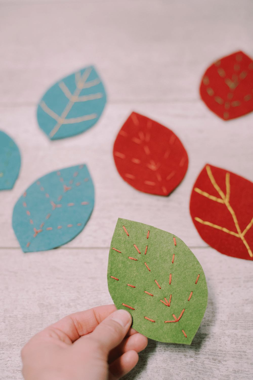 How to Make Embroidered Felt Leaves