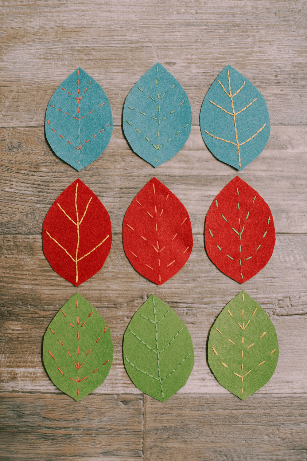 How to Make Embroidered Felt Leaves