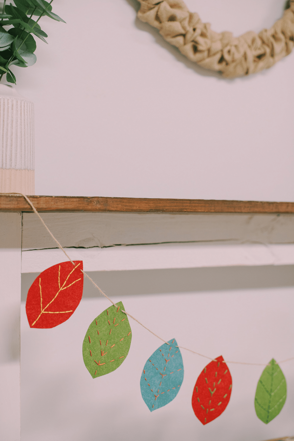 How to Make an Embroidered Felt Leaf Garland