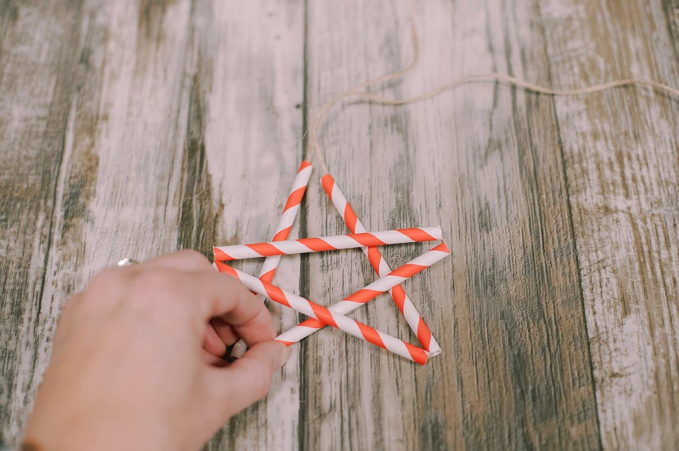 Arrange in a star shape and hot glue.