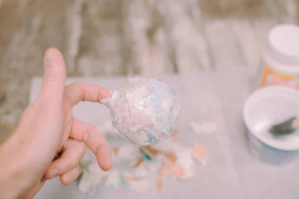 How to Make a Mod Podge Book Page Christmas Ball Ornament