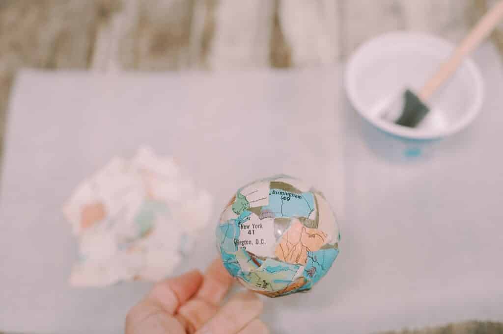How to Make a Mod Podge Book Page Christmas Ball Ornament
