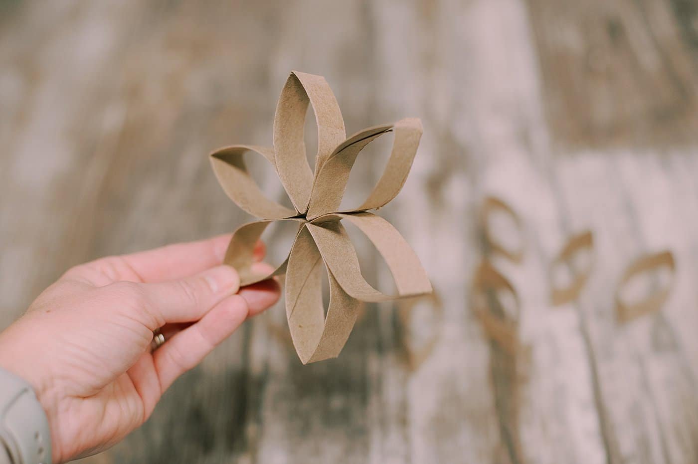 DIY toilet paper roll flower.