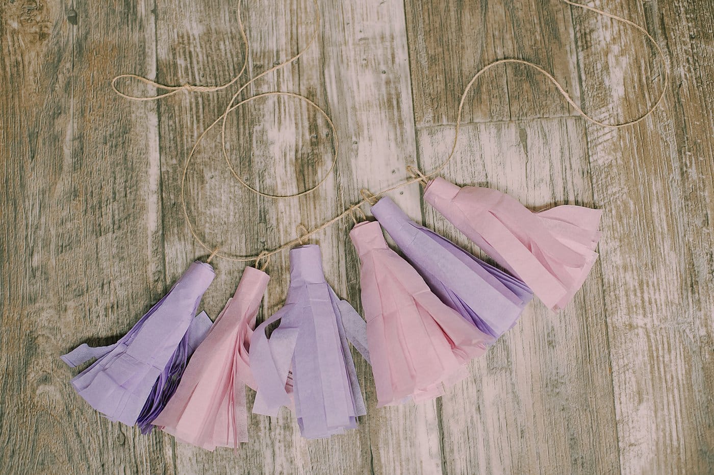 A tissue paper tassel garland.