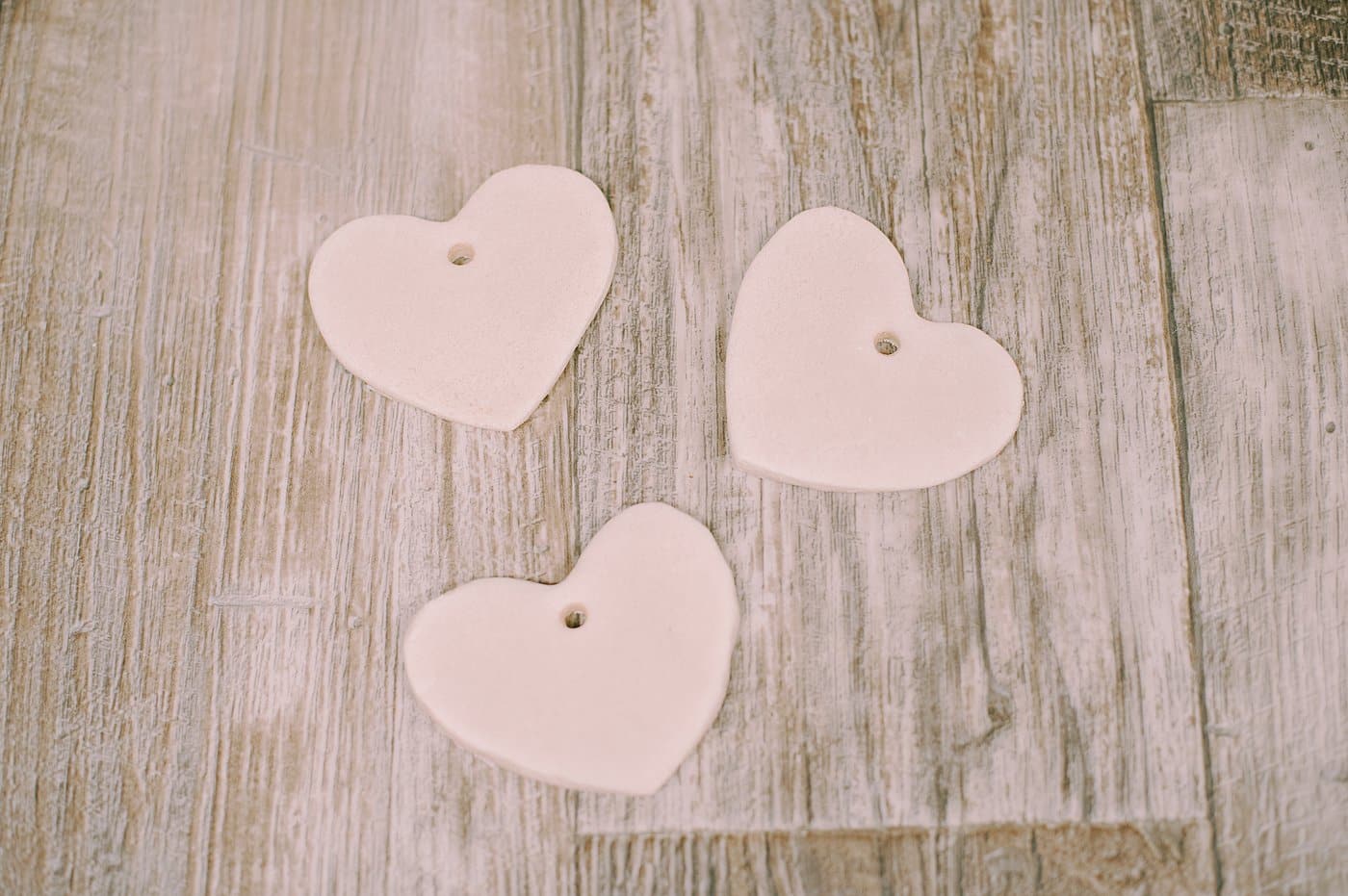 Heart shaped salt dough valentines.