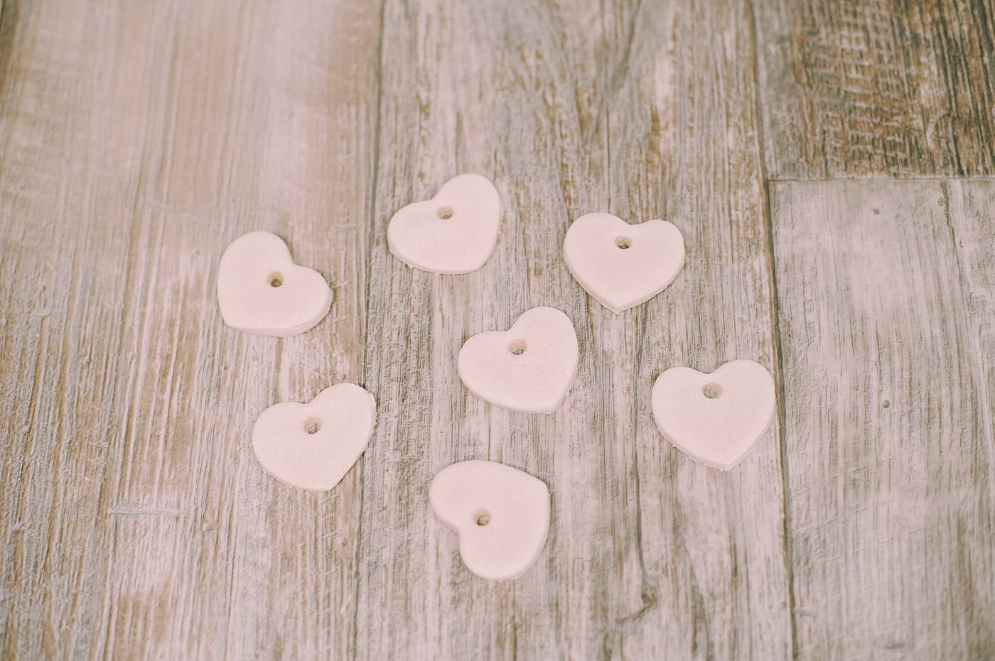 Heart shaped salt dough valentines hearts.