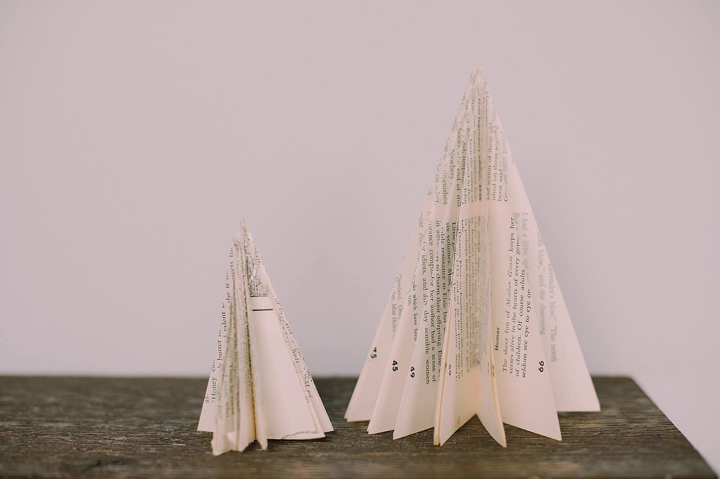 DIY book page trees.