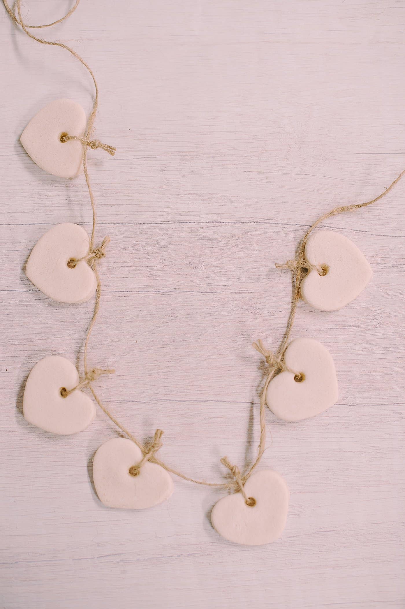 A salt dough heart garland.