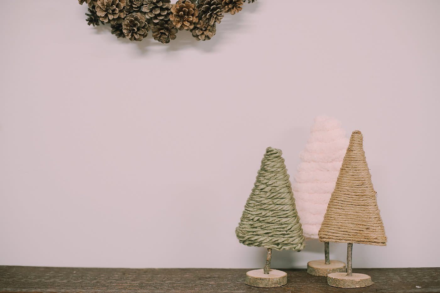 DIY Yarn-Wrapped Cardboard Trees