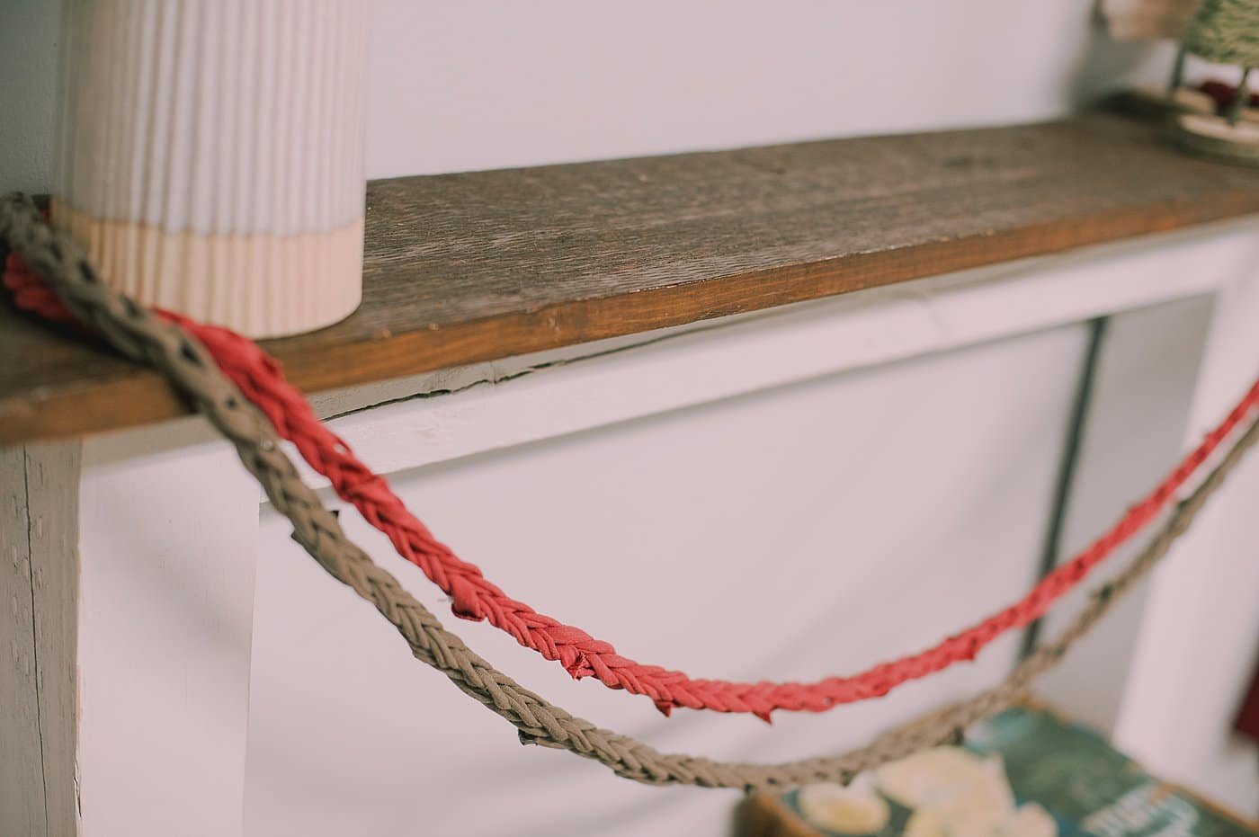 How to Make a Finger-Knit Garland using T-Shirt Yarn.