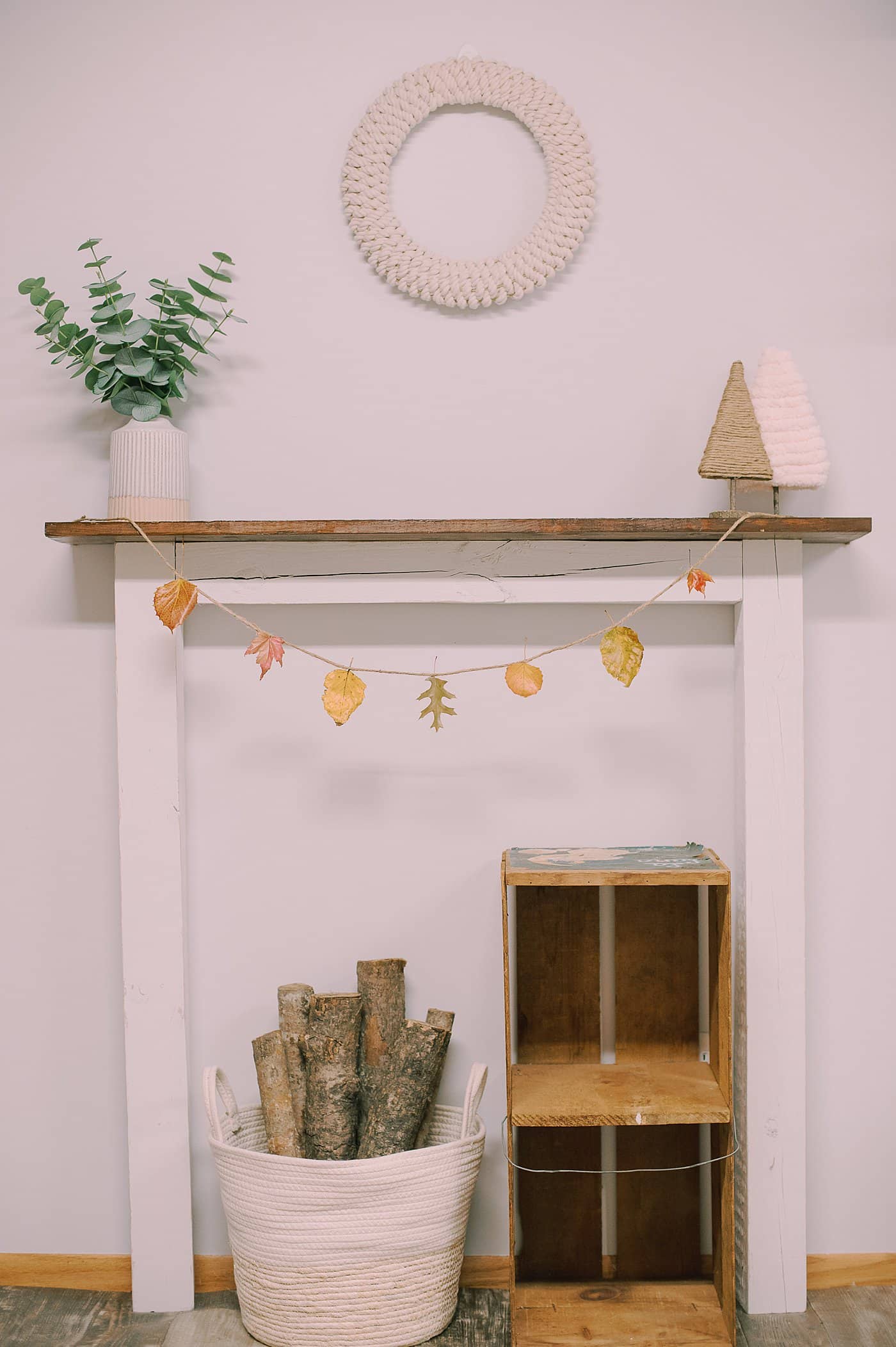 Beeswax dipped leaf garland.