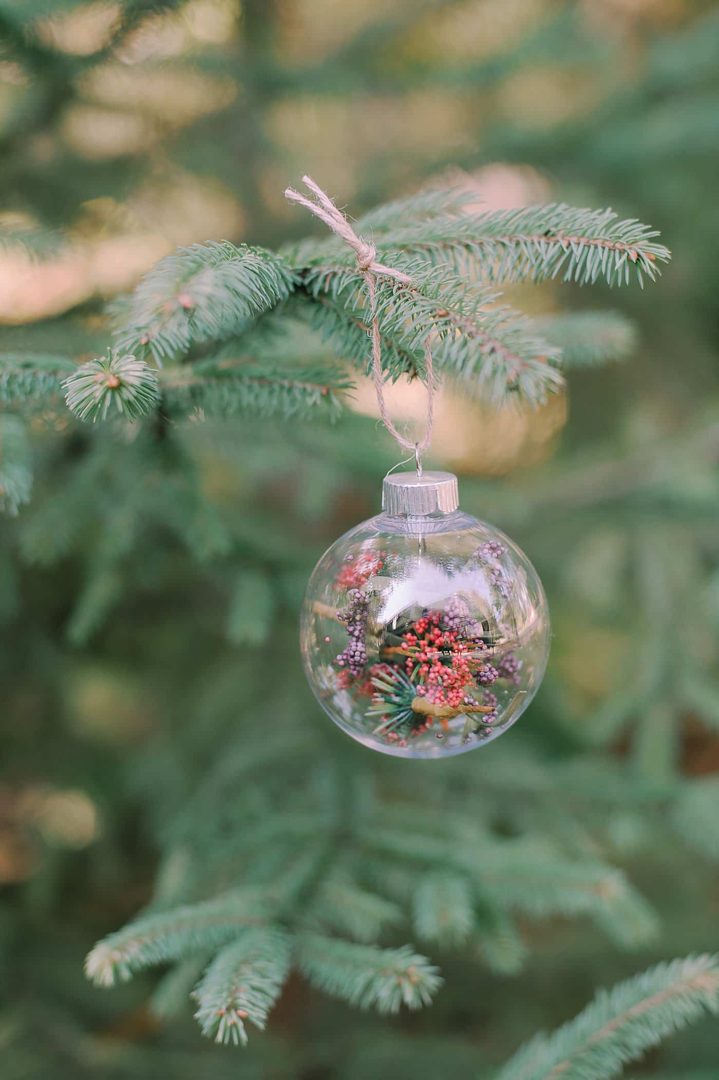 How to Make a Faux Flower Glass Ball Ornament.