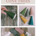 Learn how to make yarn-wrapped styrofoam cone trees for Christmas.