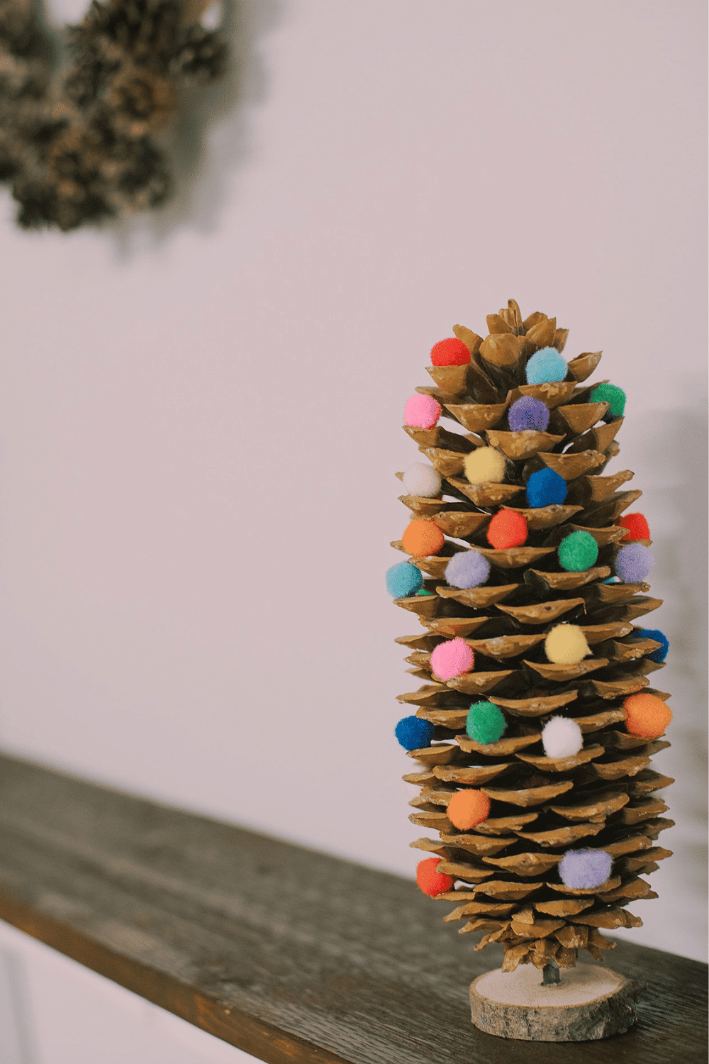 DIY Giant Pinecone Christmas Tree with Pompoms