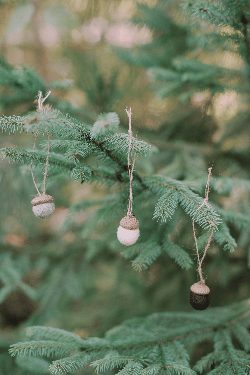 How to Make Felt Ball Acorn Ornaments