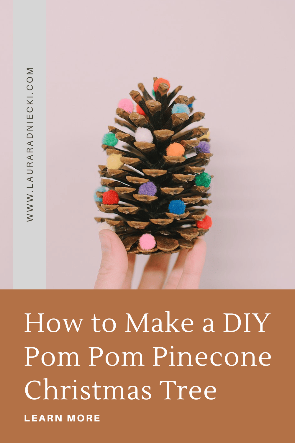 DIY Pom Pom Pinecone Christmas Trees