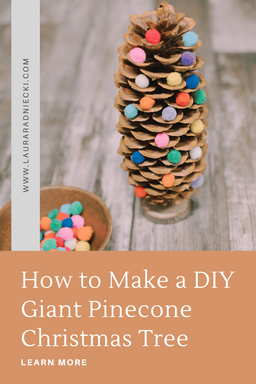 DIY Giant Pinecone Christmas Tree with Pompoms