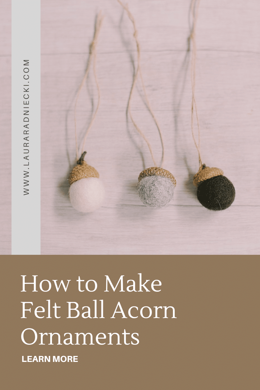 How to Make Felt Ball Acorn Ornaments