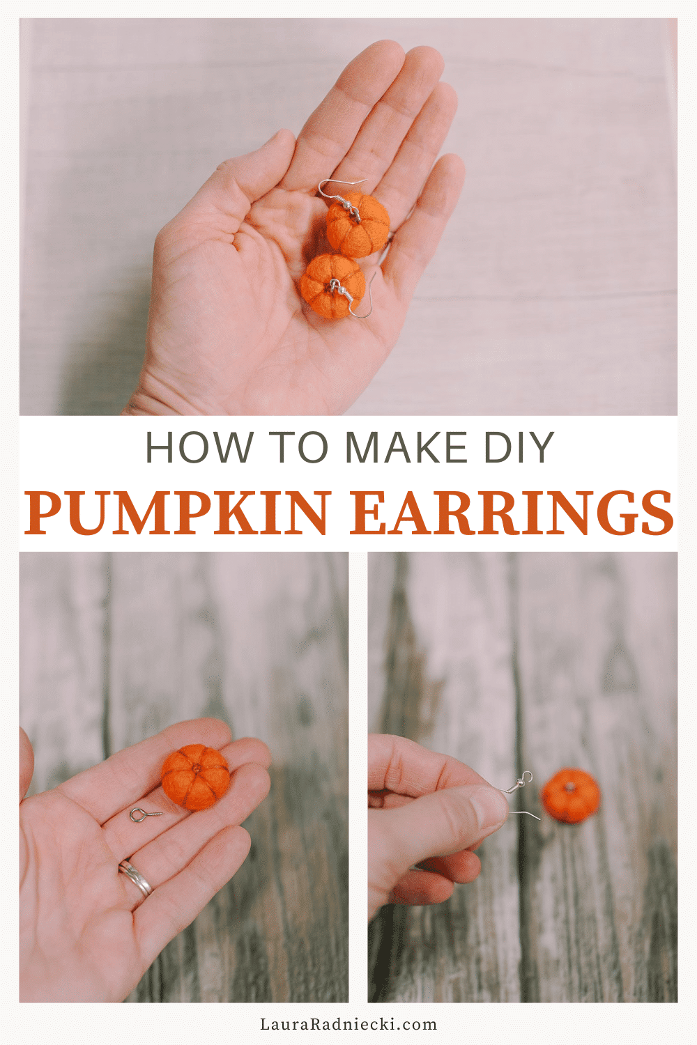 How to Make Felt Ball Pumpkin Earrings