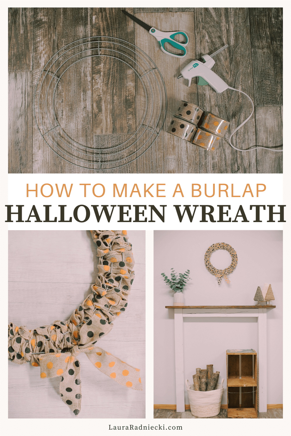 How to Make a Burlap Halloween Wreath