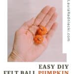 How to make DIY felt ball pumpkin earrings for fall.