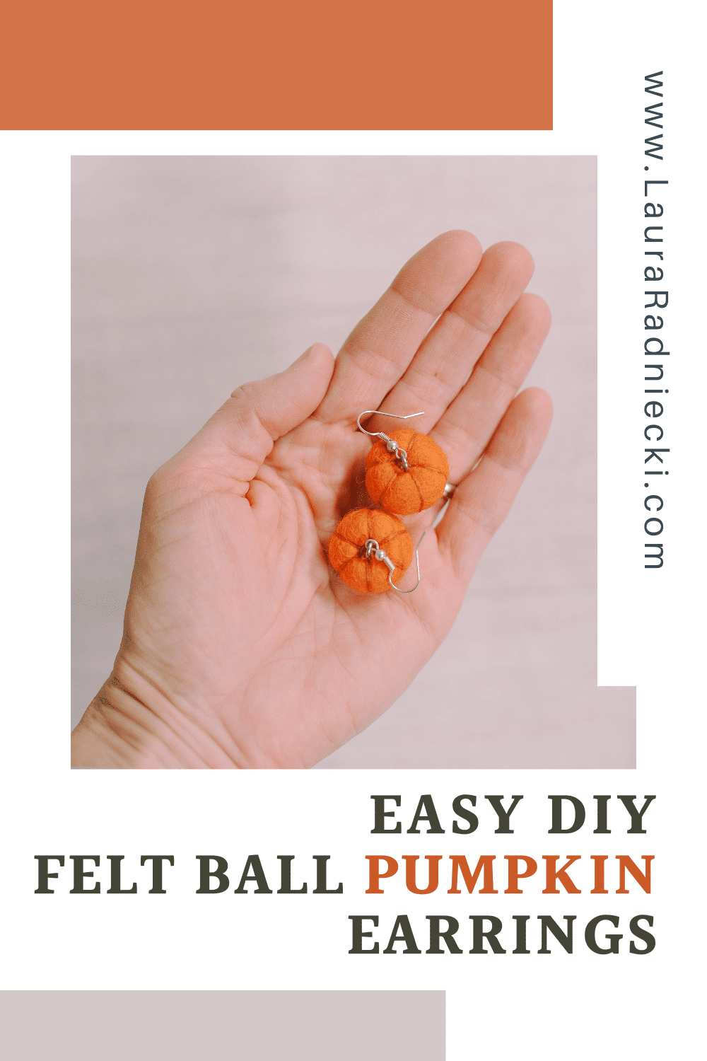 How to Make Felt Ball Pumpkin Earrings