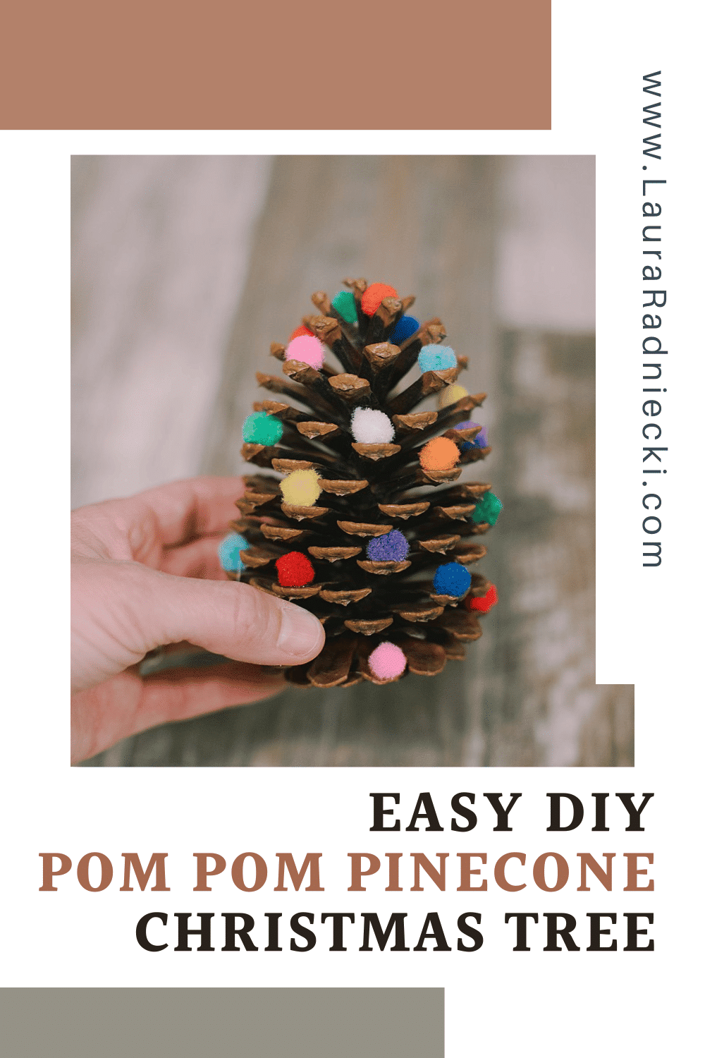 DIY Pom Pom Pinecone Christmas Trees