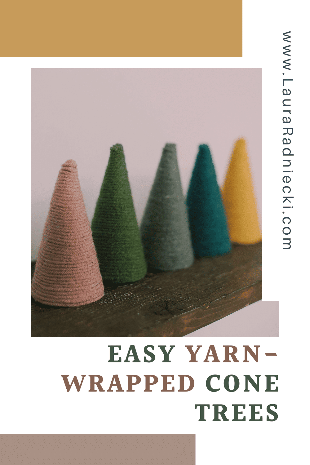 How to Make Yarn-Wrapped Syrofoam Cone Trees for Christmas