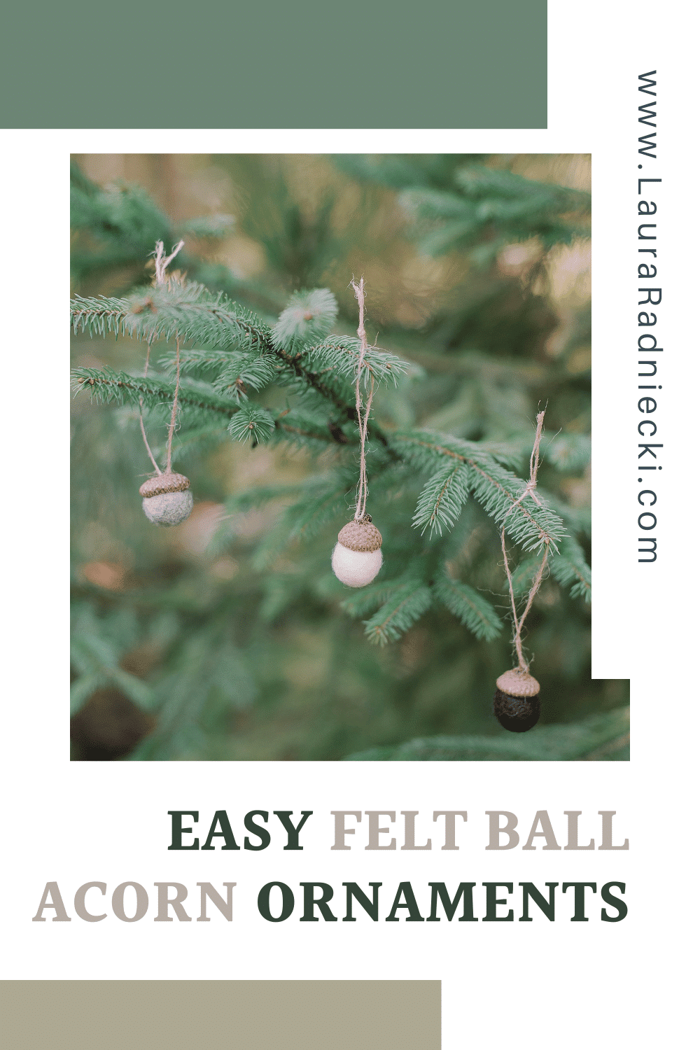 How to Make Felt Ball Acorn Ornaments