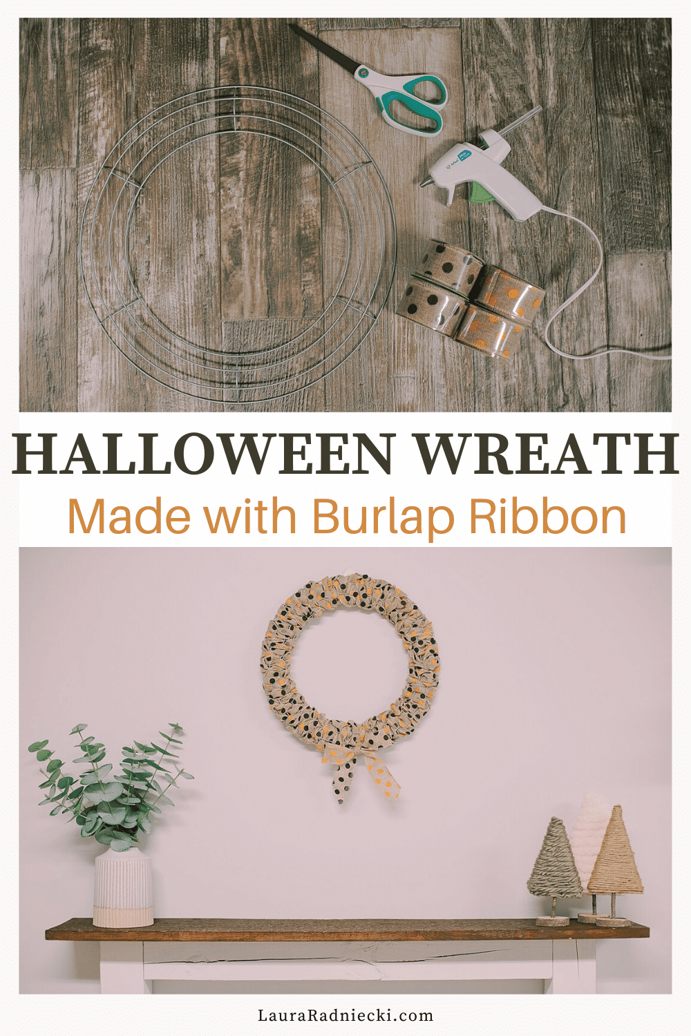 How to Make a Burlap Halloween Wreath