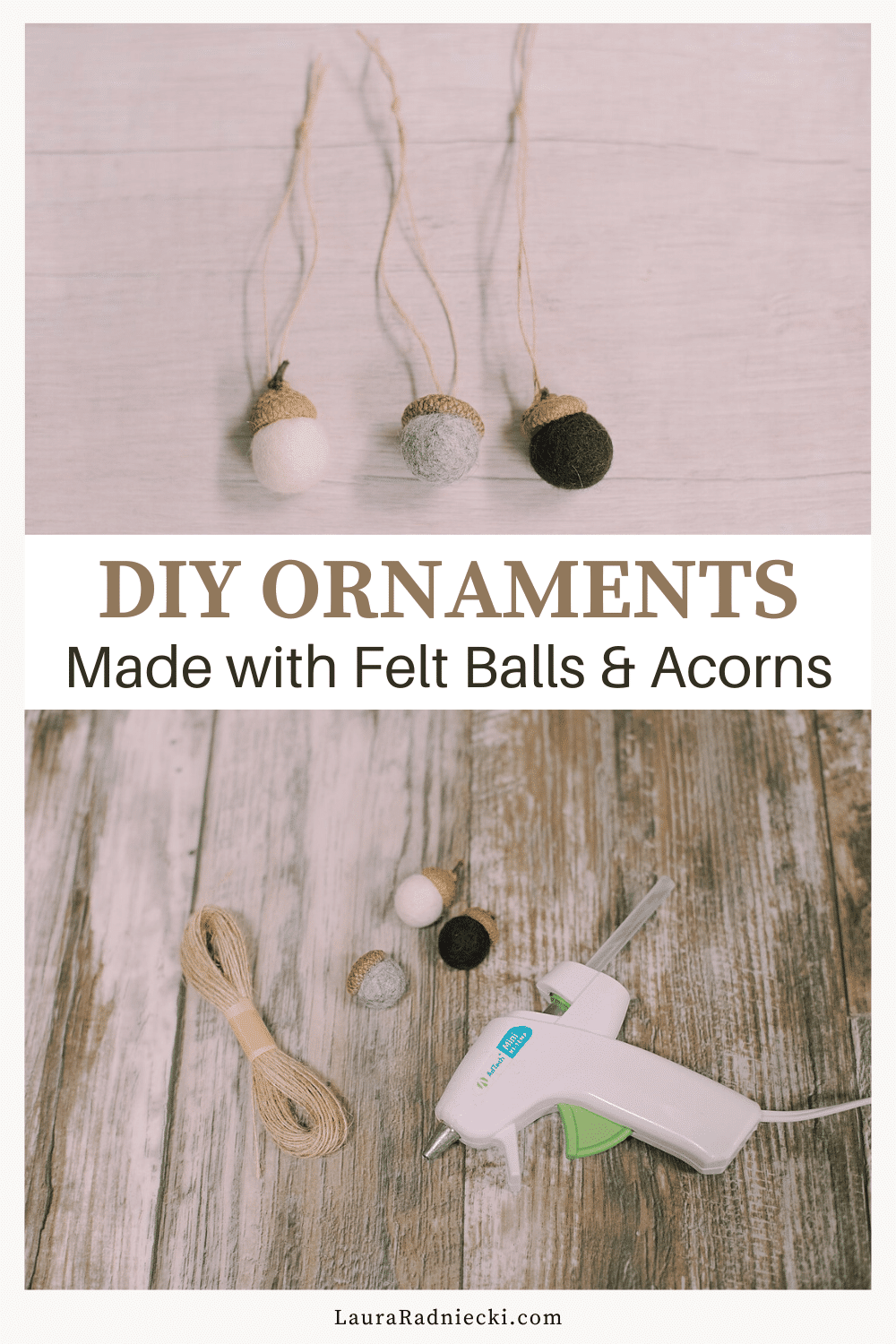 How to Make Felt Ball Acorn Ornaments