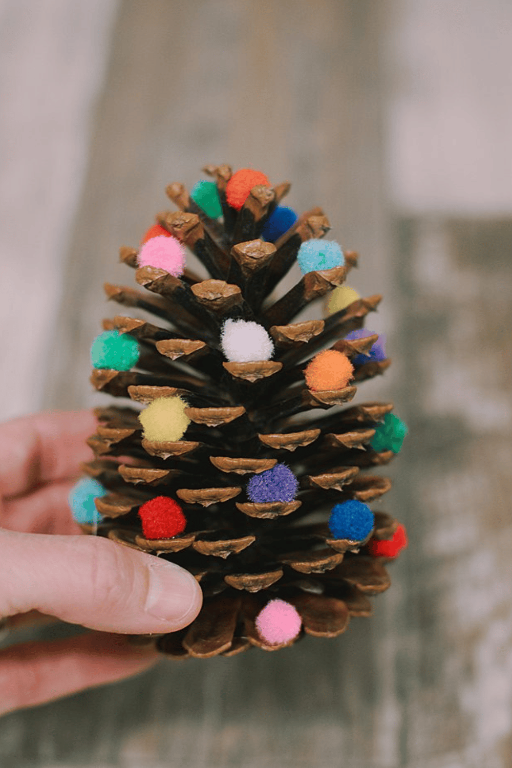 DIY Pom Pom Pinecone Christmas Trees