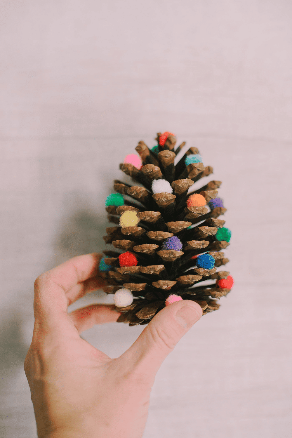 DIY Pom Pom Pinecone Christmas Trees