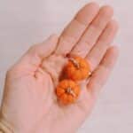 How to make DIY felt ball pumpkin earrings for fall.
