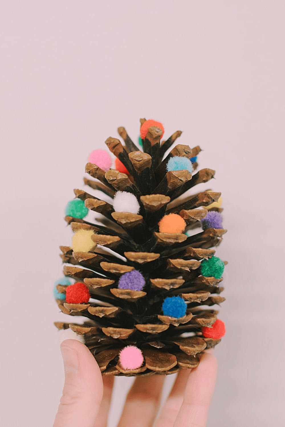 DIY Pom Pom Pinecone Christmas Trees