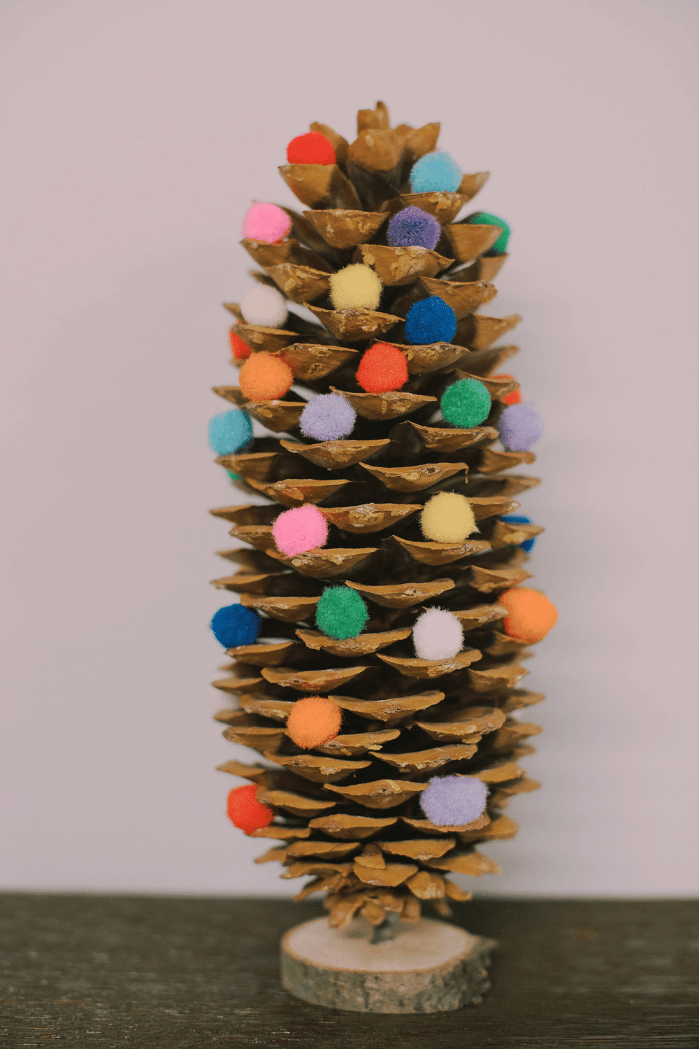 DIY Giant Pinecone Christmas Tree with Pompoms