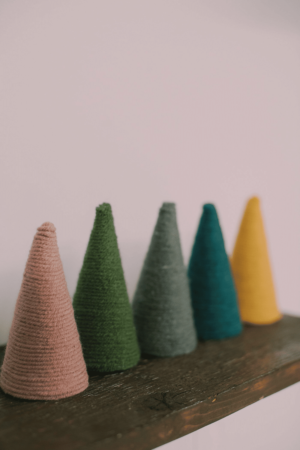 How to Make Yarn-Wrapped Syrofoam Cone Trees for Christmas