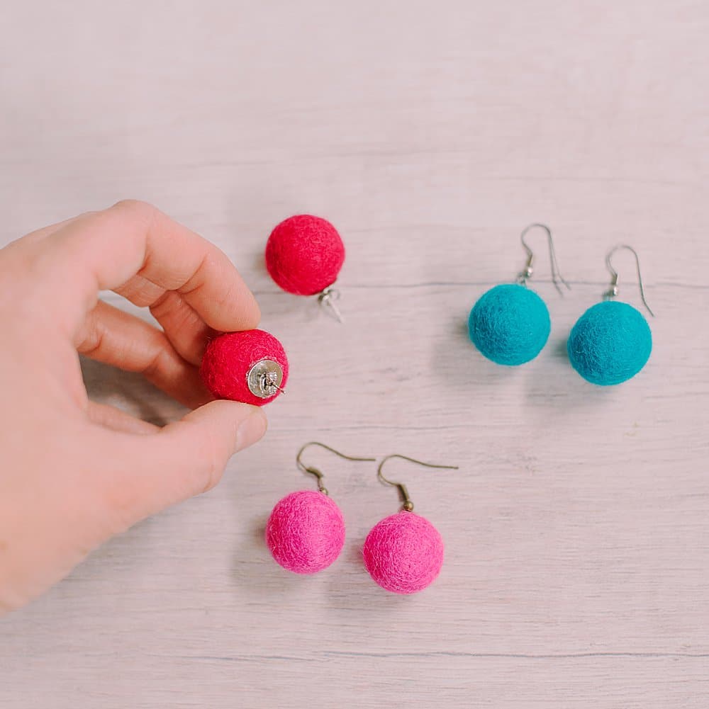 How to Make Felt Ball Earrings Felt Ball Jewelry Ideas
