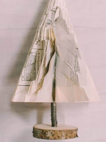 Learn how to make rustic chic book page trees in this easy craft tutorial.