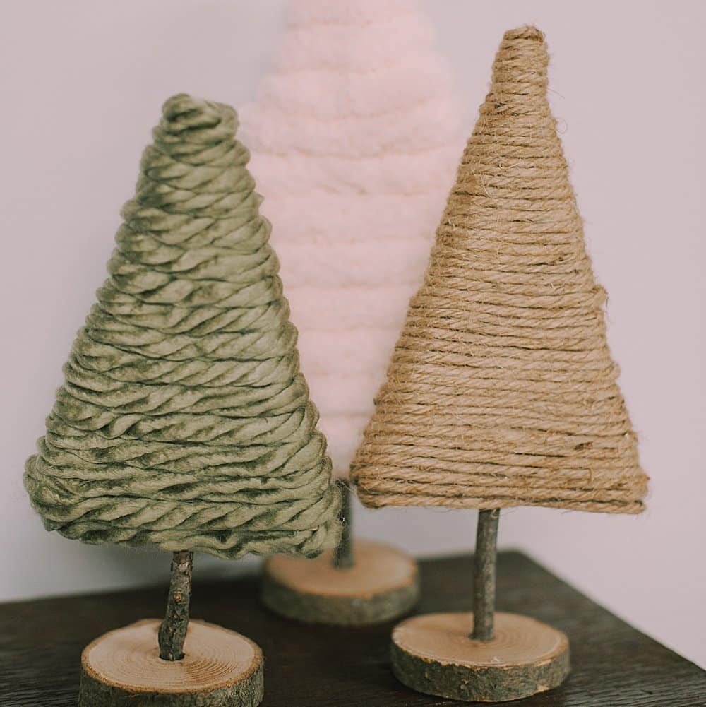 How to Make DIY Yarn-Wrapped Cardboard Trees