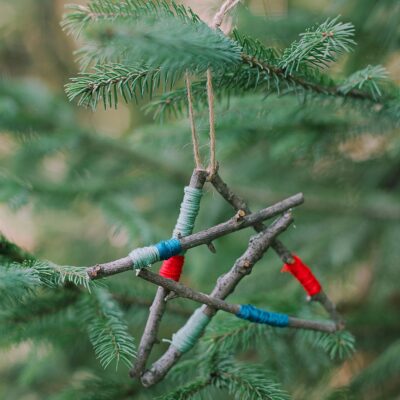 How to Make a Star Ornament out of Embroidery Floss Wrapped Sticks