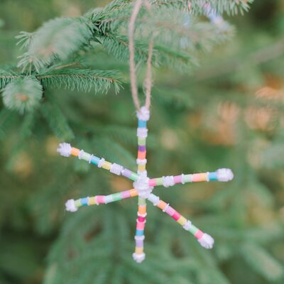 How to Make Perler Beaded Pipe Cleaner Snowflake Ornaments