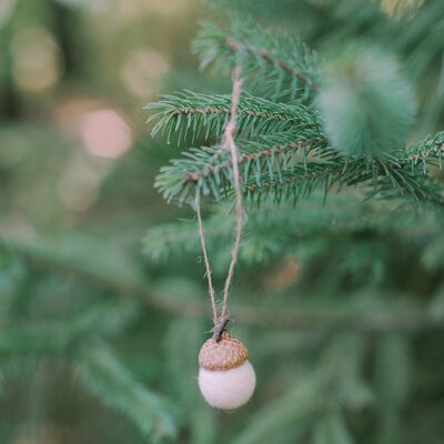 How to Make Felt Ball Acorn Ornaments