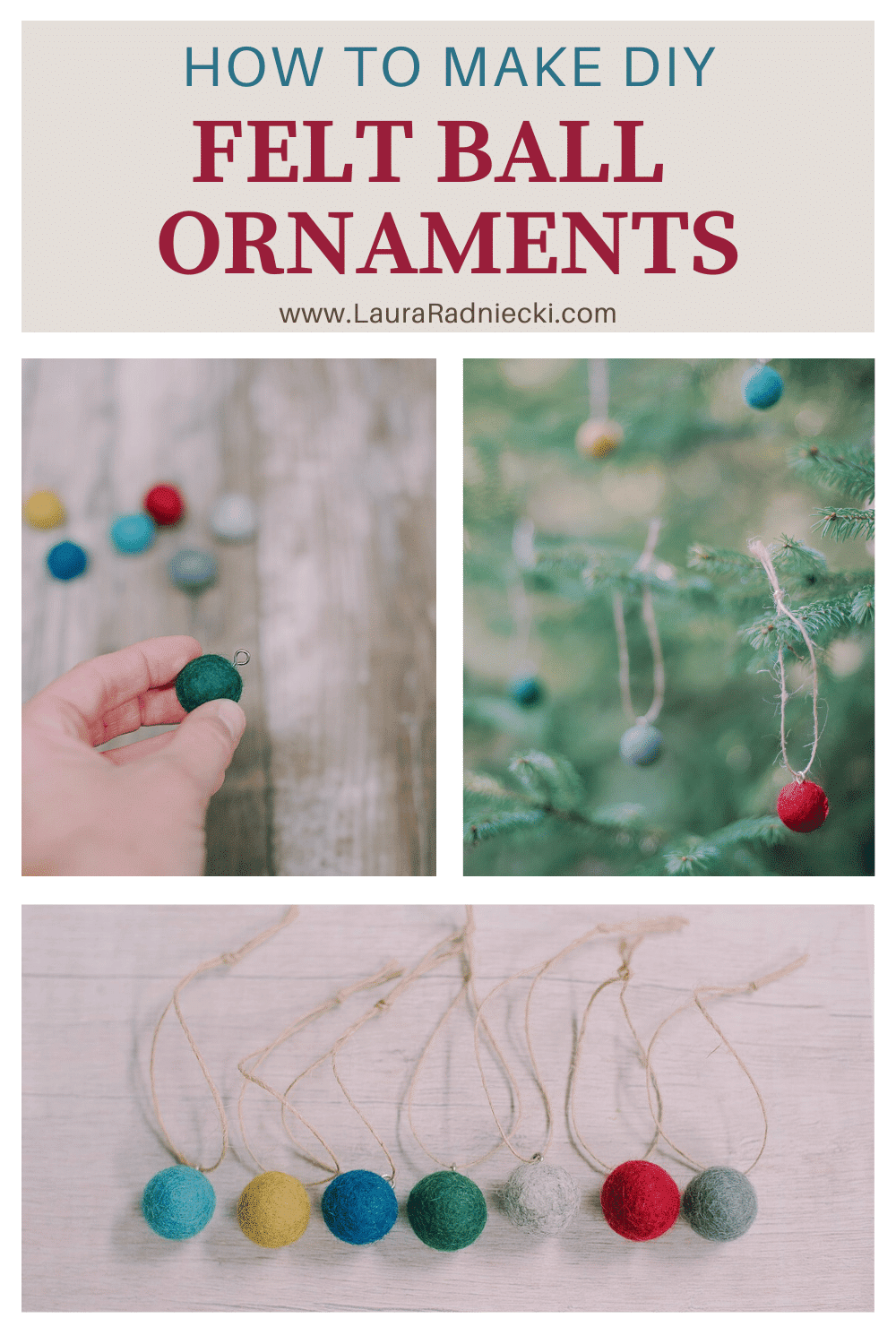 How to Make Felt Ball Ornaments for the Christmas Tree