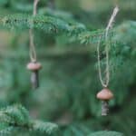 How to make tiny acorn cap mushroom ornaments.