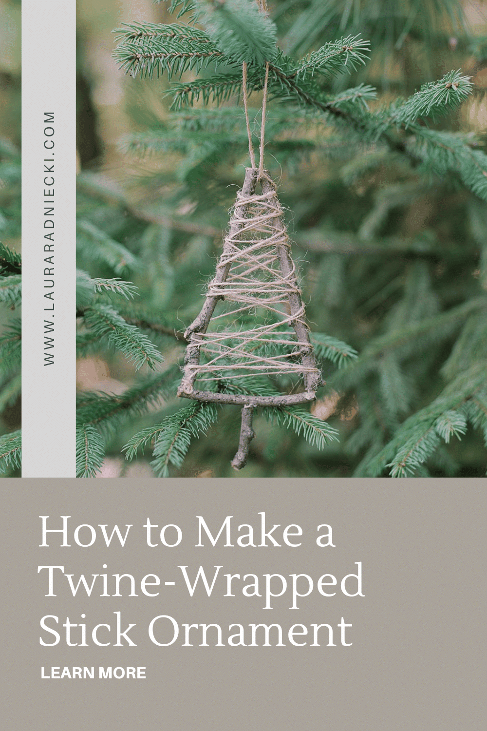 How to Make a Twine-Wrapped Stick Tree Ornament