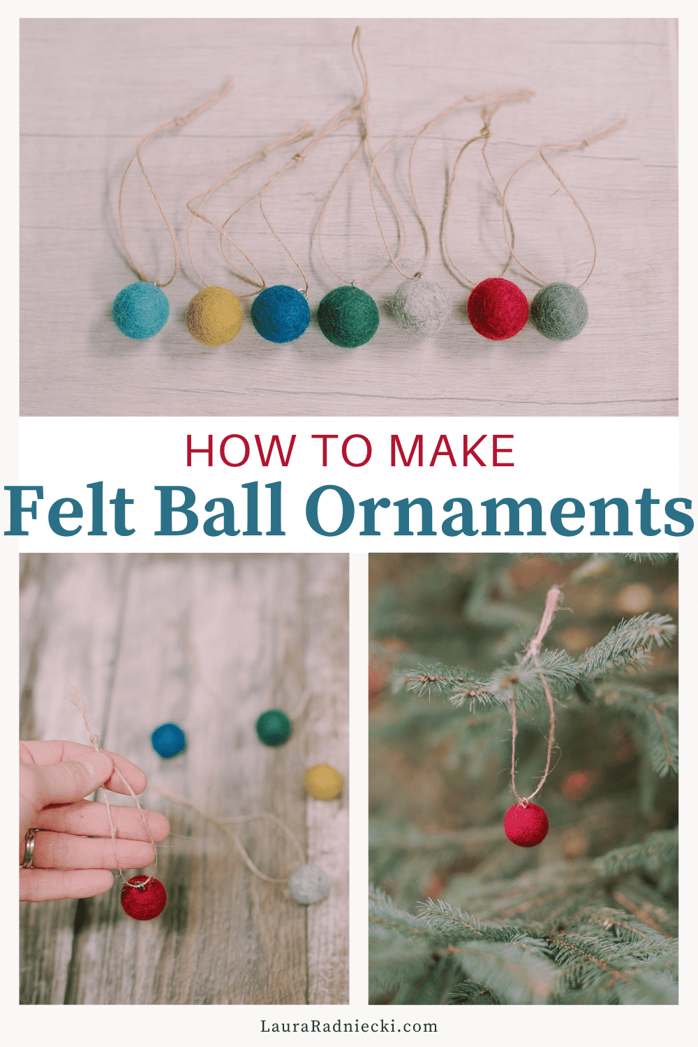 How to Make Felt Ball Ornaments for the Christmas Tree