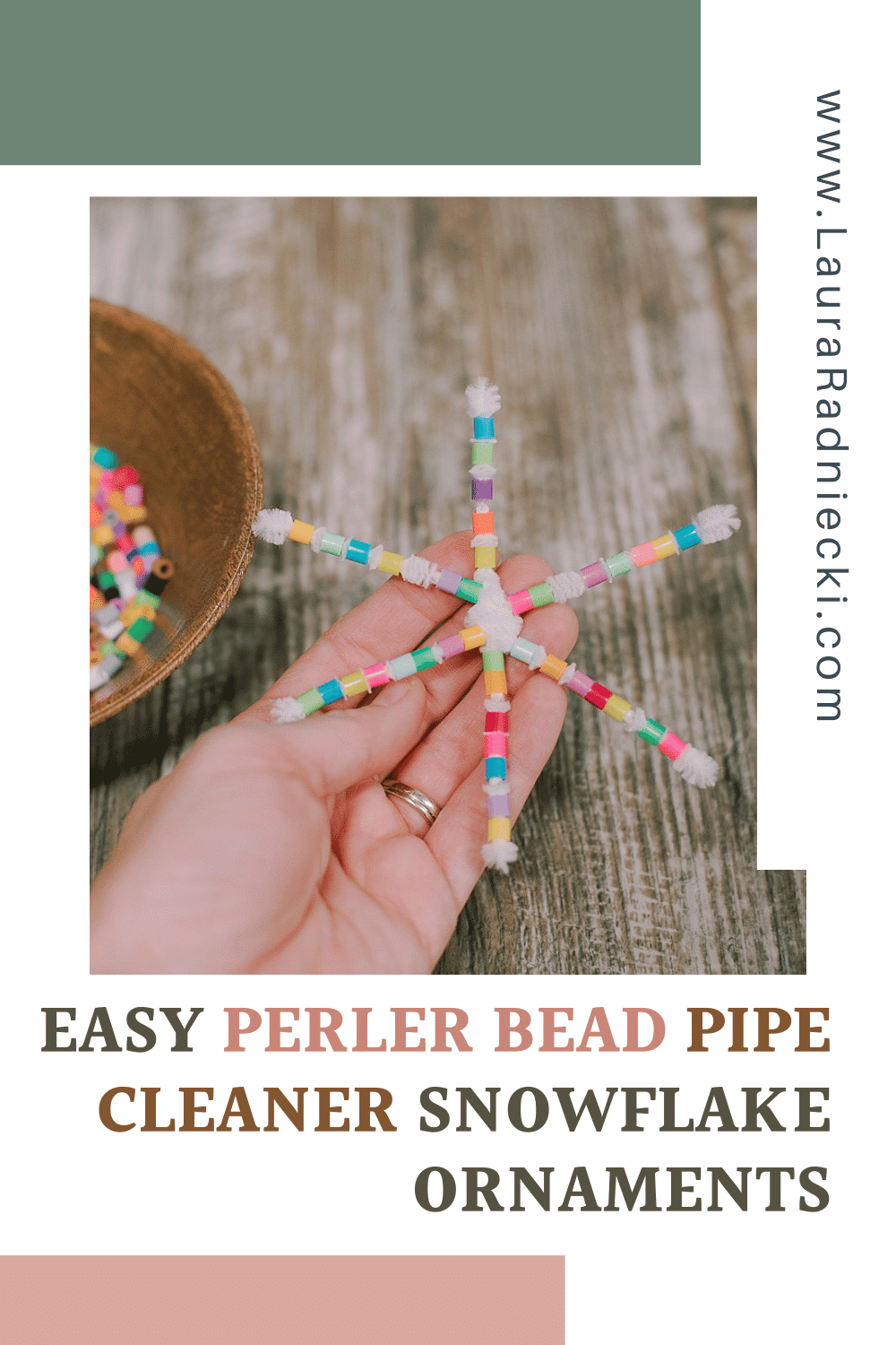 How to Make Perler Beaded Pipe Cleaner Snowflake Ornaments