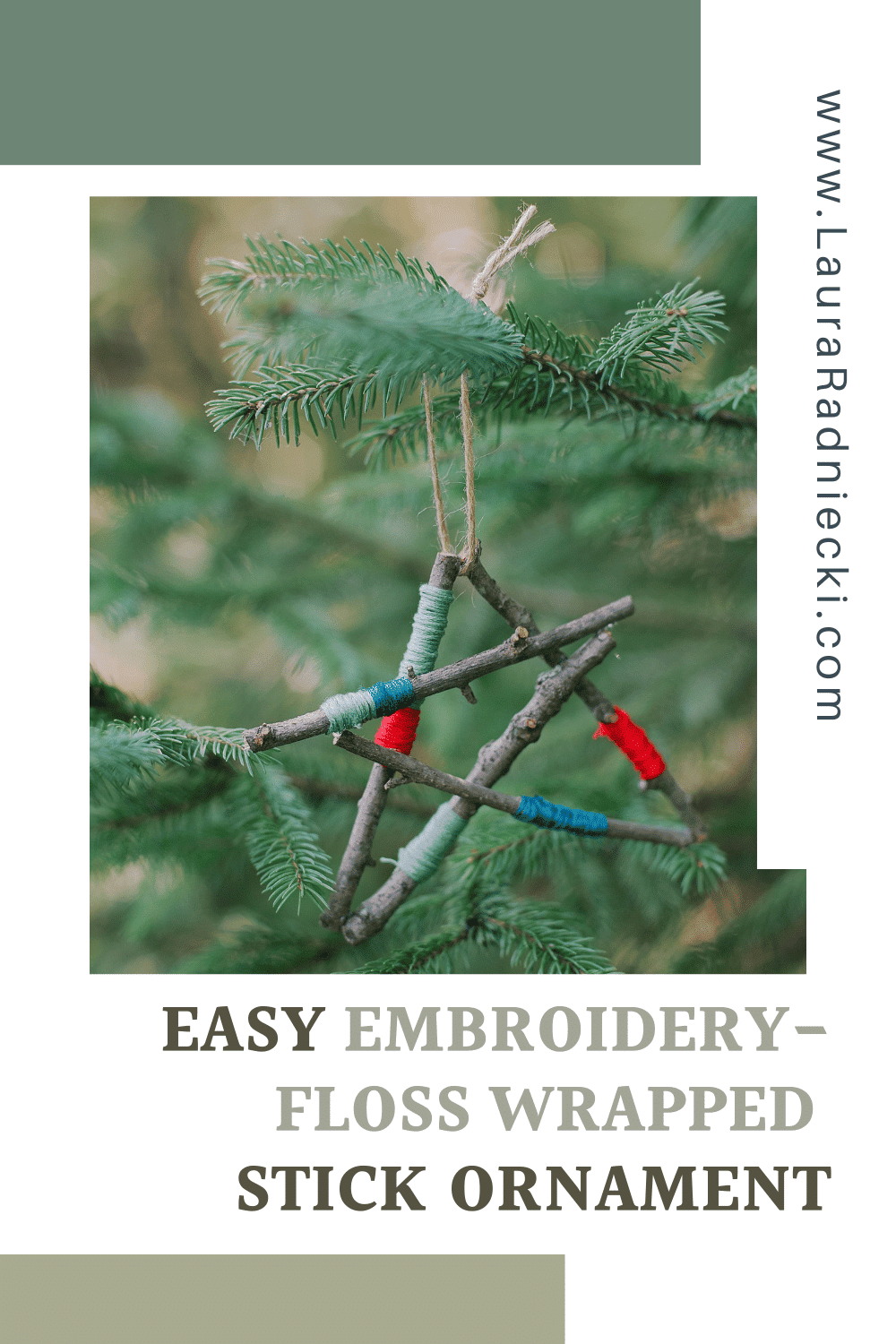 How to Make a Star Ornament out of Embroidery Floss Wrapped Sticks